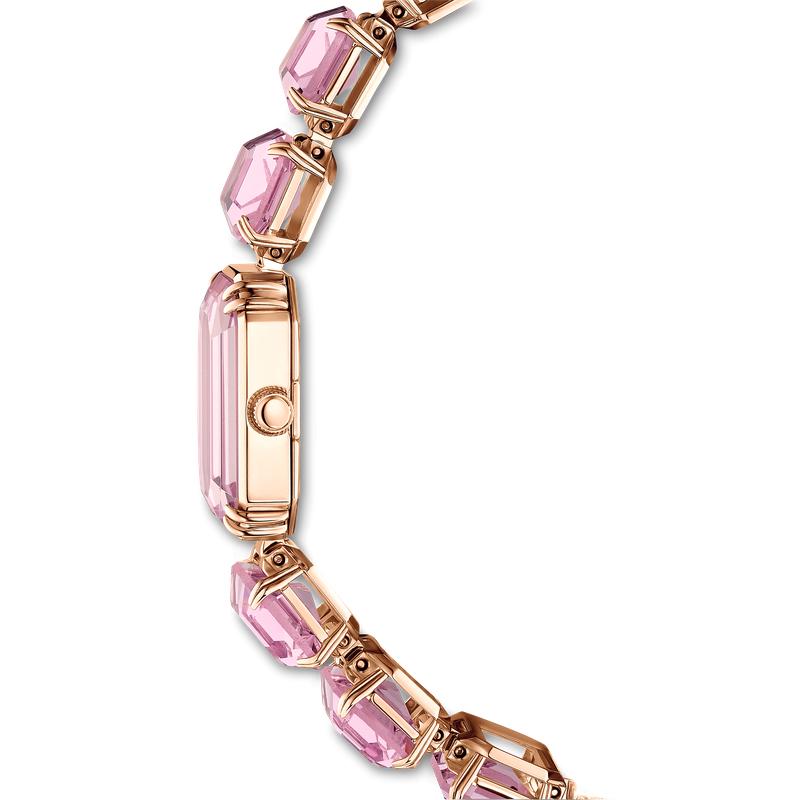Swarovski Octagon Cut Bracelet Pink Rose Gold-Tone Watch