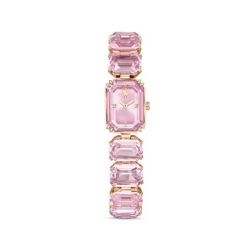 Swarovski Octagon Cut Bracelet Pink Rose Gold-Tone Watch