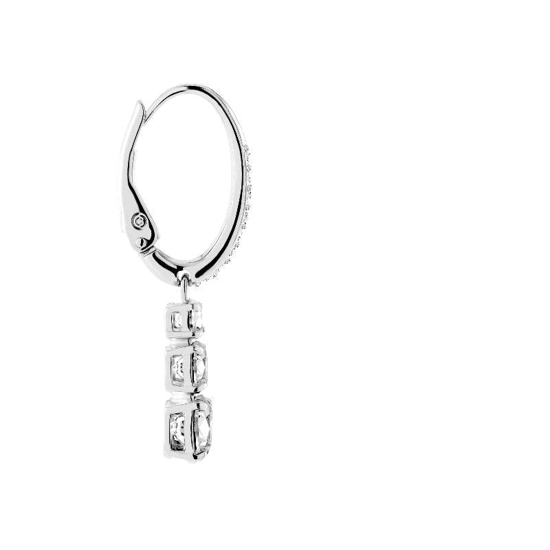 Swarovski Stilla Attract Round Cut White Rhodium Hoop Earrings