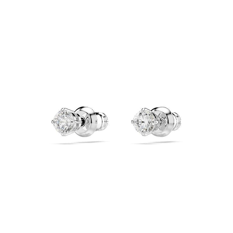 Swarovski Stilla Attract Round Cut White Rhodium Plated Stud Earrings