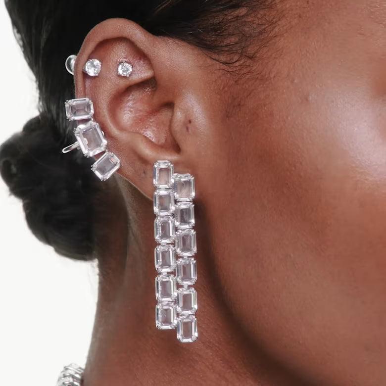 Swarovski Stilla Attract Round Cut White Rhodium Plated Stud Earrings