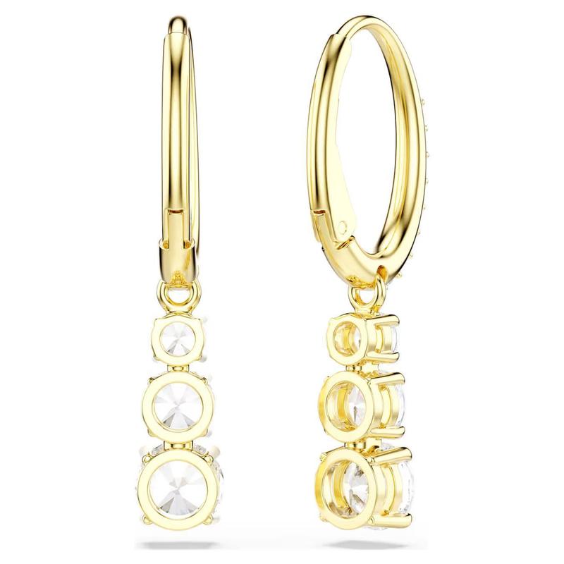 Swarovski Stilla Attract Round Cut Zirconia Gold Plated Hoop Earrings