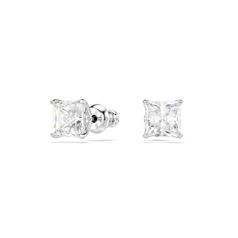 Swarovski Stilla Attract Square Cut White Rhodium Plated Stud Earrings