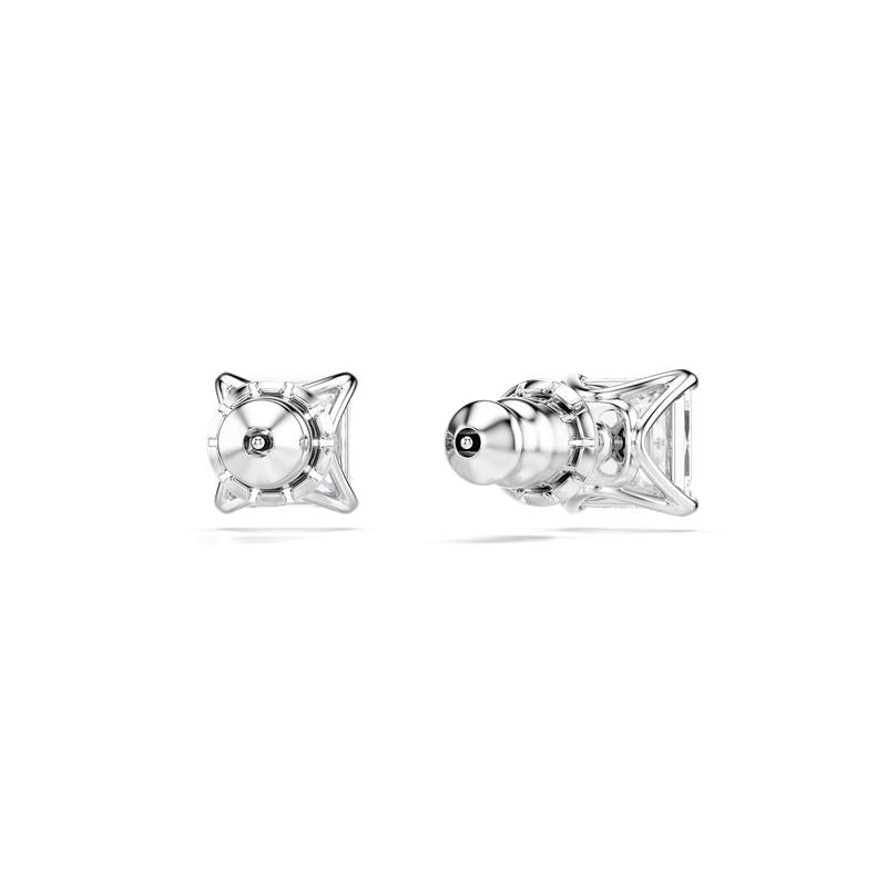 Swarovski Stilla Attract Square Cut White Rhodium Plated Stud Earrings