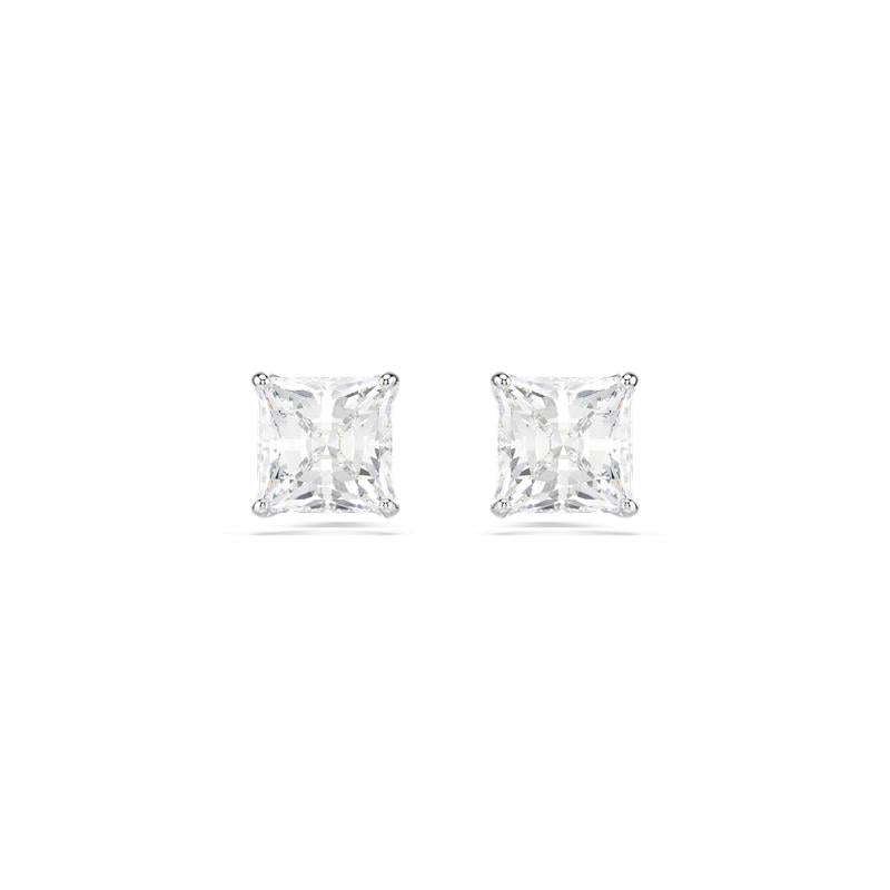 Swarovski Stilla Attract Square Cut White Rhodium Plated Stud Earrings