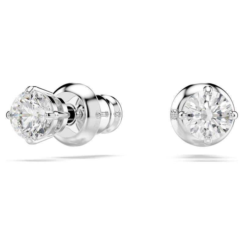 Swarovski Stilla Attract Round Cut White Rhodium Plated Stud Earrings