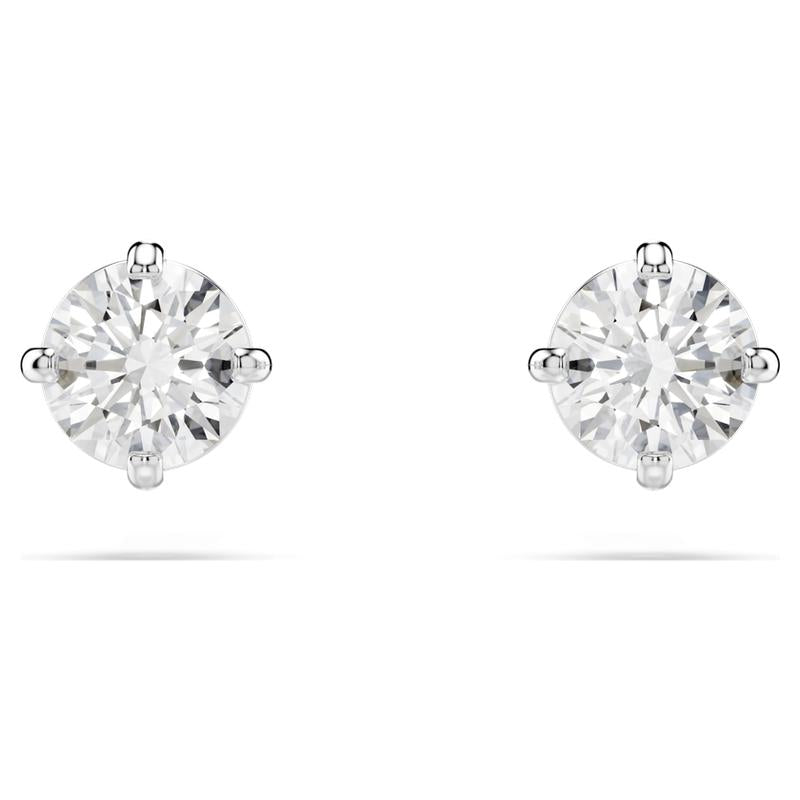 Swarovski Stilla Attract Round Cut White Rhodium Plated Stud Earrings