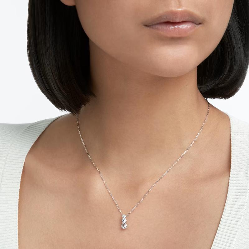 Swarovski Stilla Attract pendant Round Cut Rhodium plated Pendant