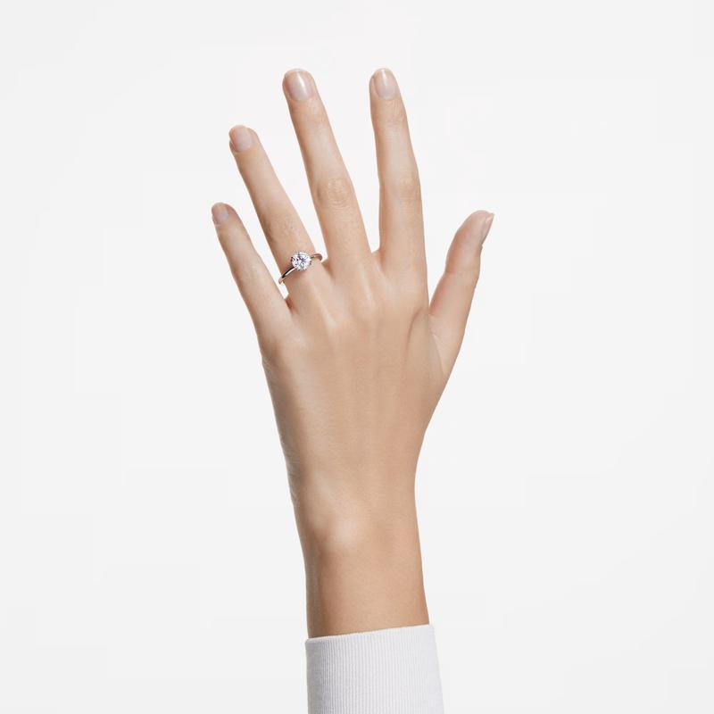 Swarovski Stilla Cocktail Round Cut White Rhodium Plated Ring