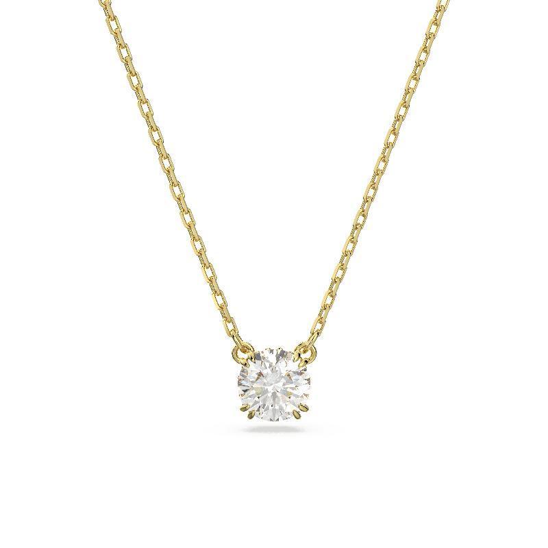 Swarovski Stilla Round Cut White Gold-Plated Pendant