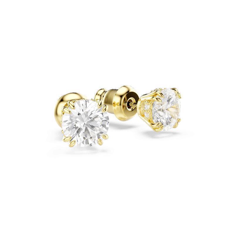 Swarovski Stilla Round Cut White Gold-Plated Stud Earrings