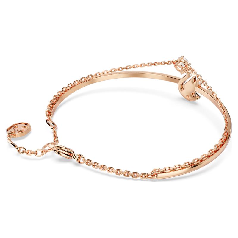 Swarovski Swan Black 18K Rose Gold Finish Bangle
