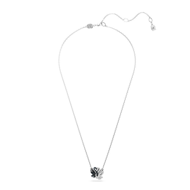 Swarovski Swan Black Mixed Metal Finish Pendant