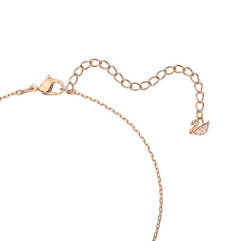 Swarovski Swan Crystal Full-Cut Pink Rose Gold-Tone Plated Necklace