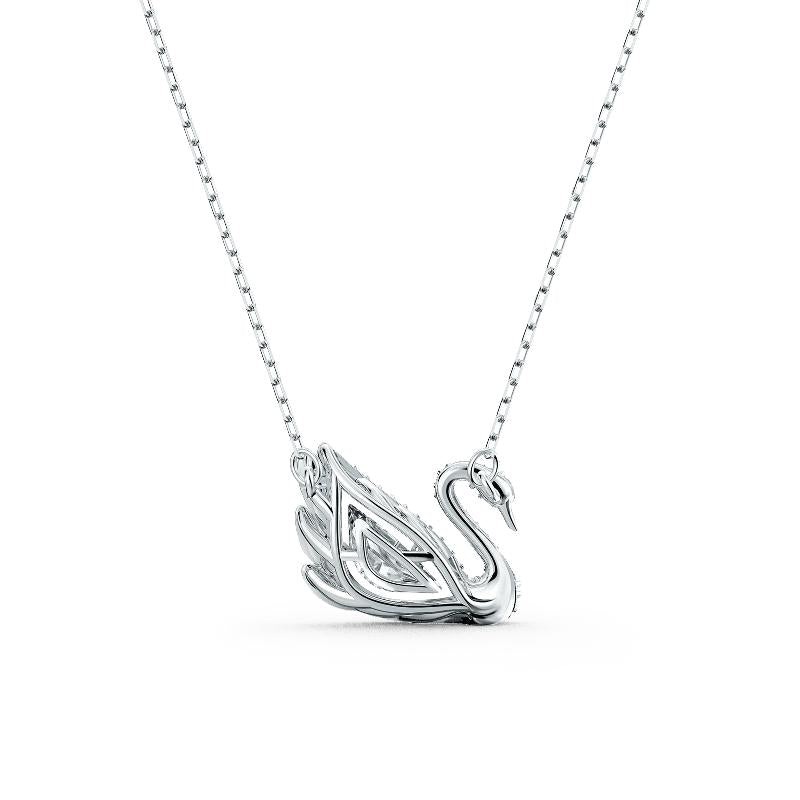 Swarovski Swan Dancing Swan White Rhodium Plated Necklace