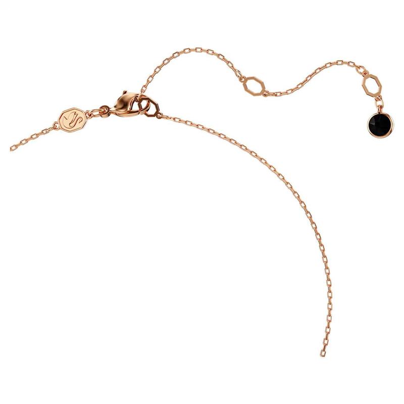 Swarovski Swan Pendant Pavé Black 18K Rose Gold Necklace