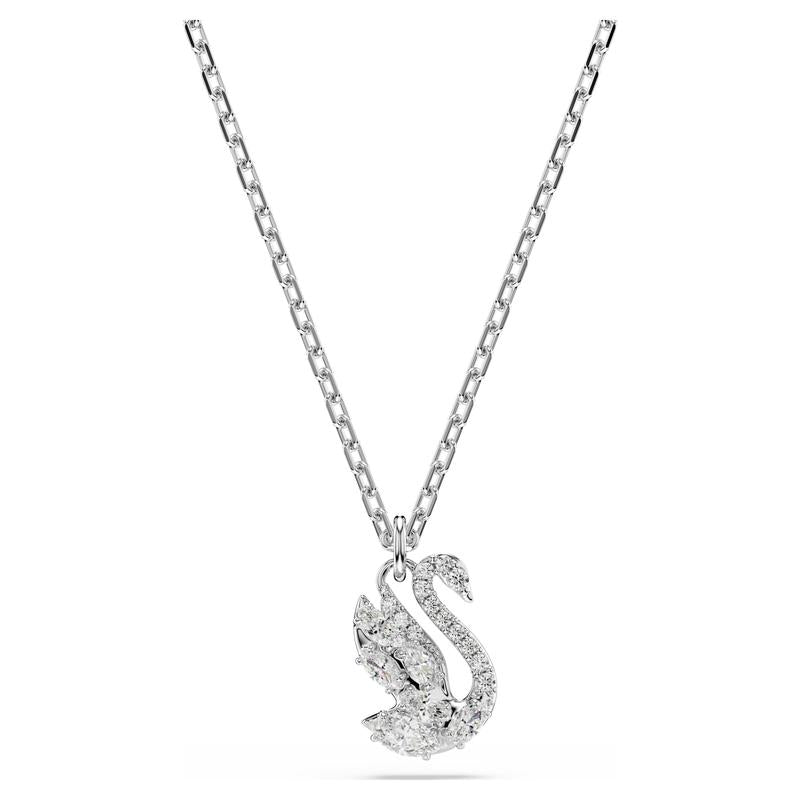 Swarovski Swan White Mixed Cuts Rhodium Plated Pendant