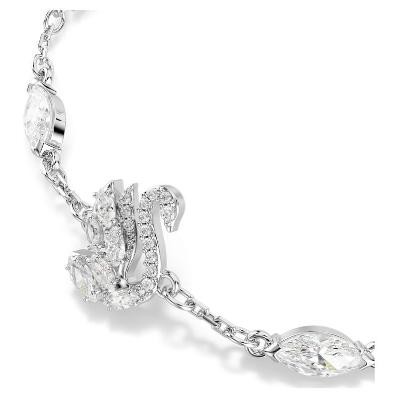 Swarovski Swan White Mixed Cuts Rhodium Plated White Bracelet