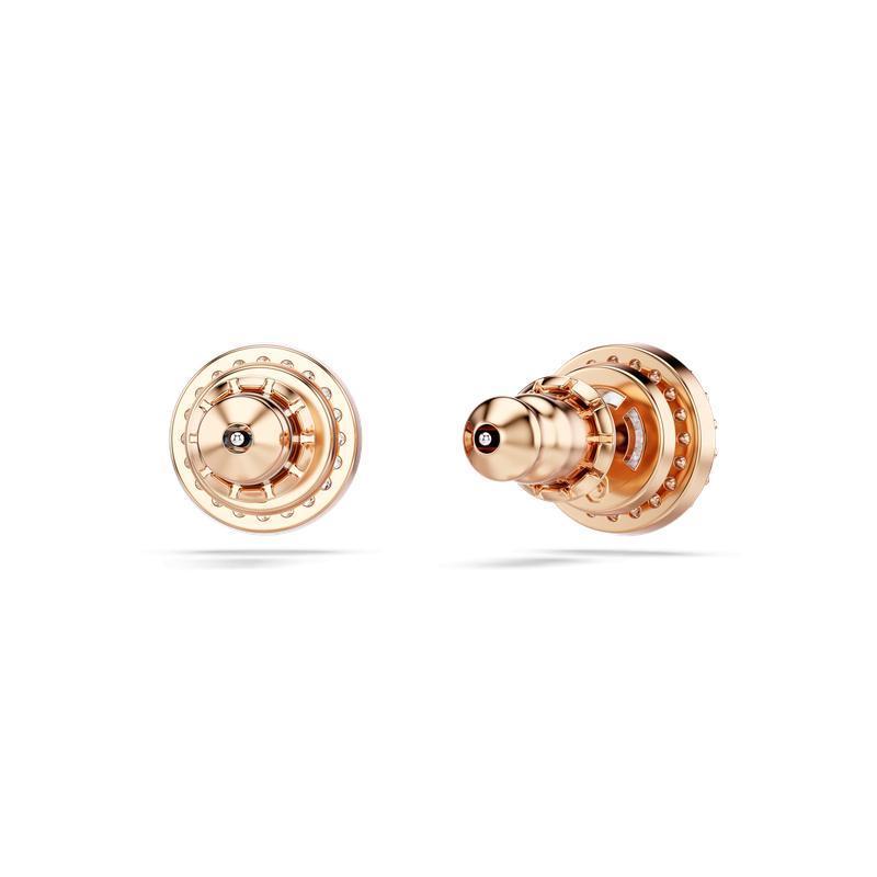 Swarovski Una Angelic Pavé Round Cut White Rose Gold-Tone Stud Earrings