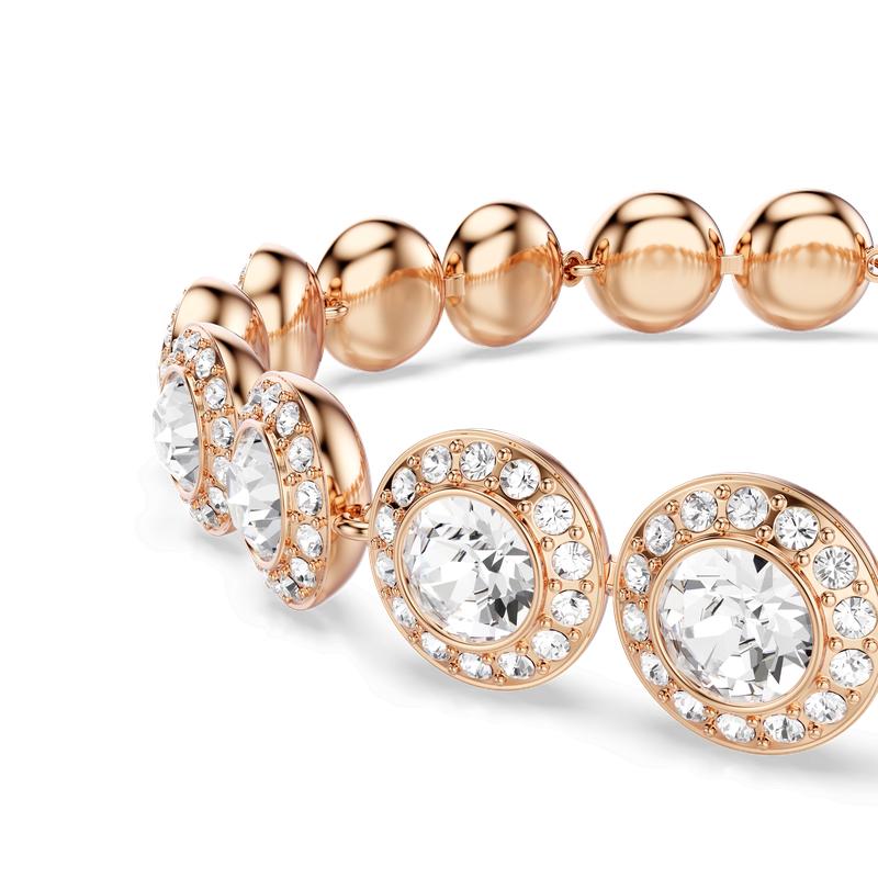 Swarovski Una Angelic Round Cut Pave Crystal Rose Gold Plated Bracelet