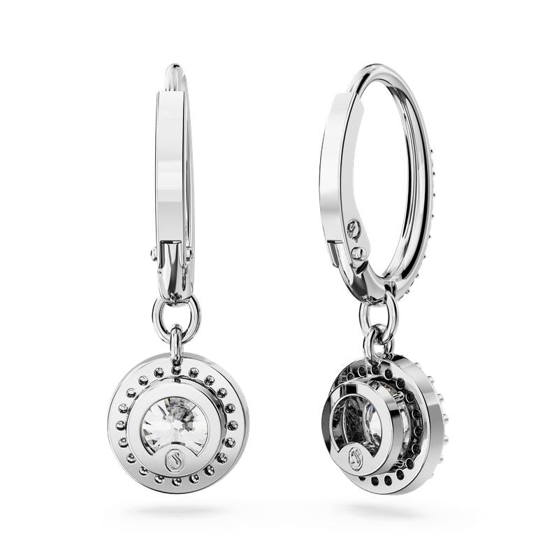 Swarovski Una Angelic Round Cut Pavé White Rhodium Drop Earrings