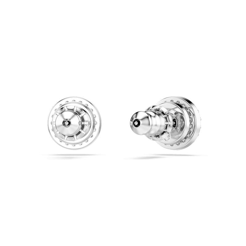 Swarovski Una Angelic Round Cut Pavé White Rhodium Plated Stud Earrings