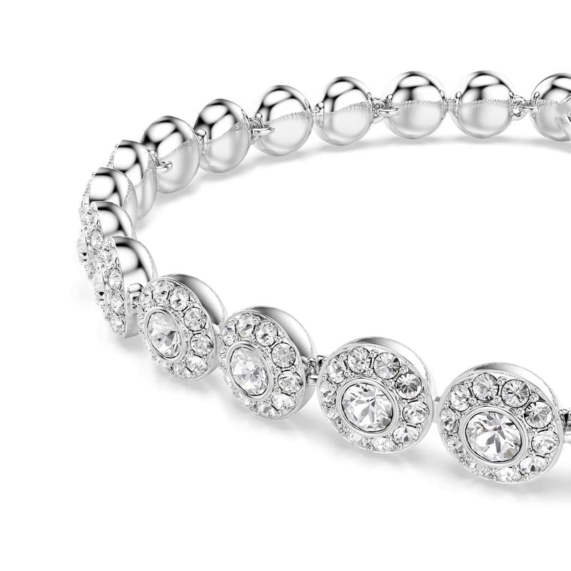 Swarovski Una Angelic Round Cut Small White Rhodium Plated Bracelet
