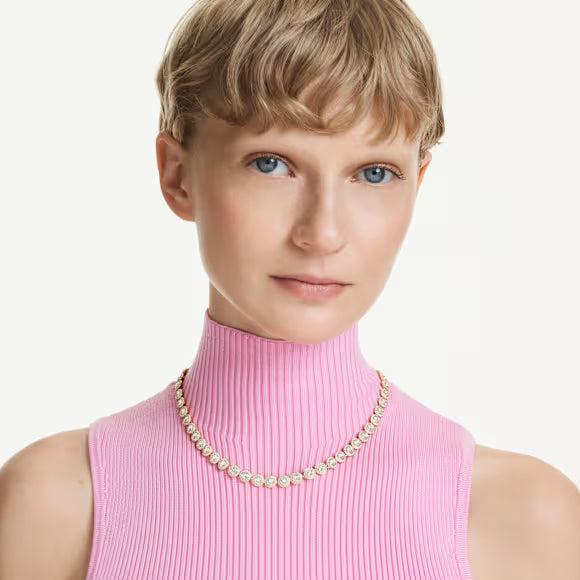 Swarovski Una Angelic Round Cut White Gold Plated Necklace