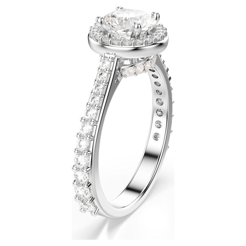 Swarovski Una Angelic Round Cut White Silver-Tone Finish Ring