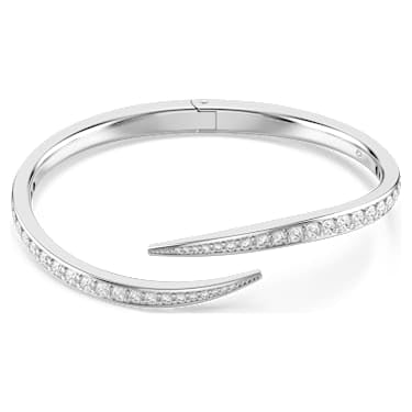 Swarovski Vienna Round Cut White Rhodium Plated Open Bangle