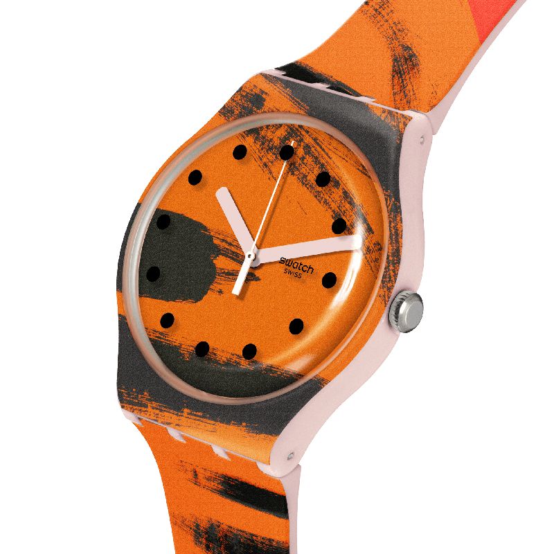 Swatch BARNS-GRAHAM'S ORANGE AND RED ON PINK Watch SUOZ362