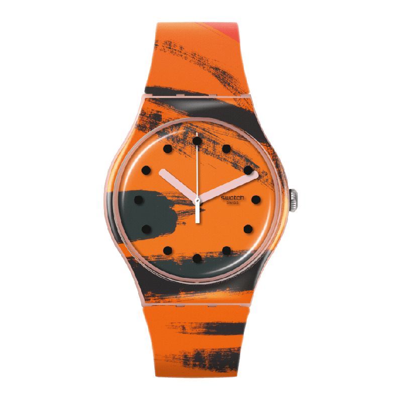 Swatch BARNS-GRAHAM'S ORANGE AND RED ON PINK Watch SUOZ362