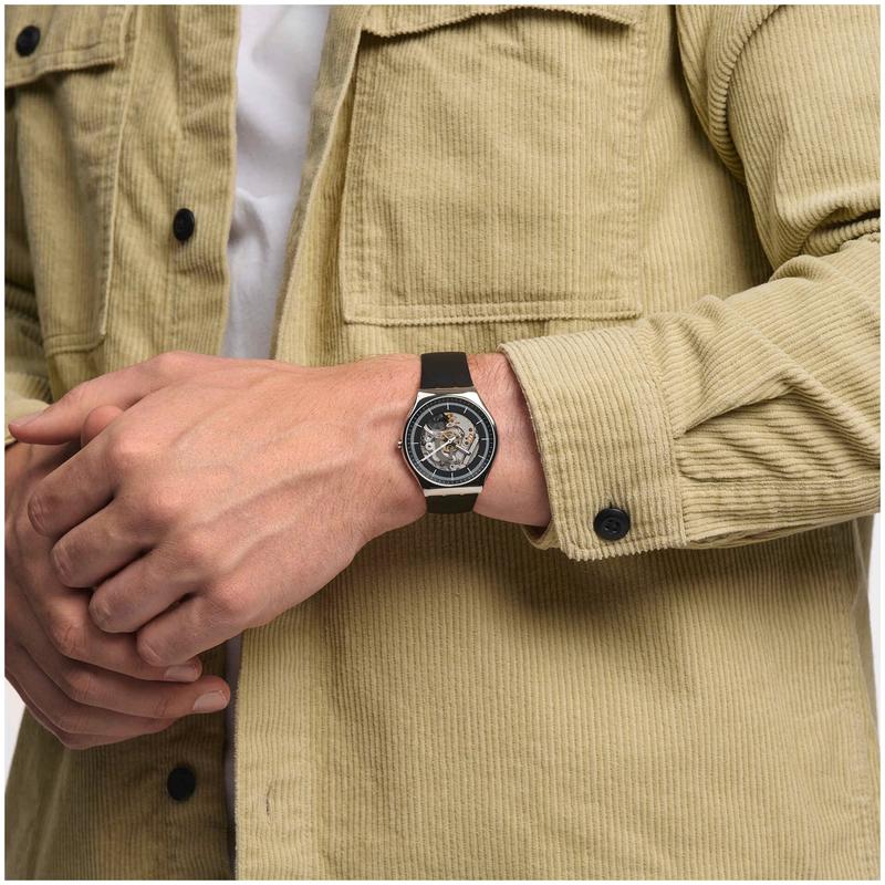 Swatch Black Skeleton Watch SS07S115