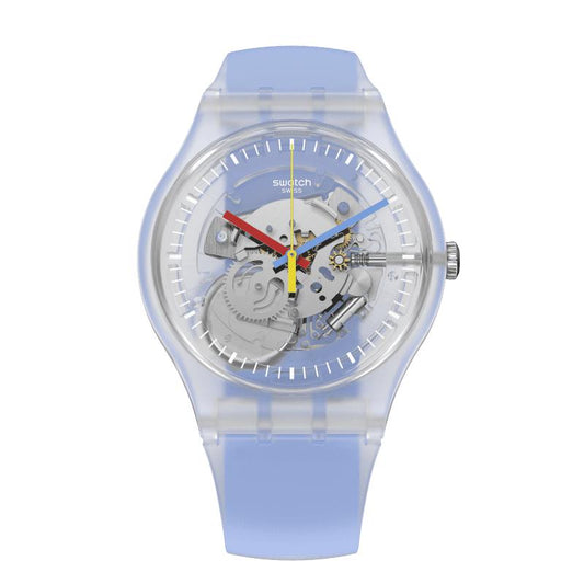Swatch CLEARLY BLUE STRIPED Watch SUOK156