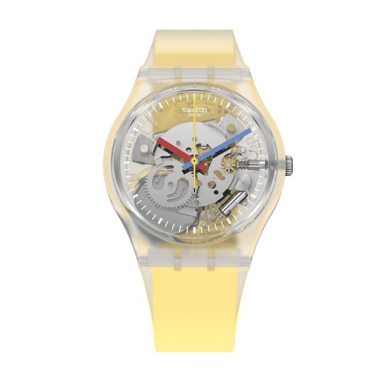 Swatch CLEARLY YELLOW STRIPED Watch GE291