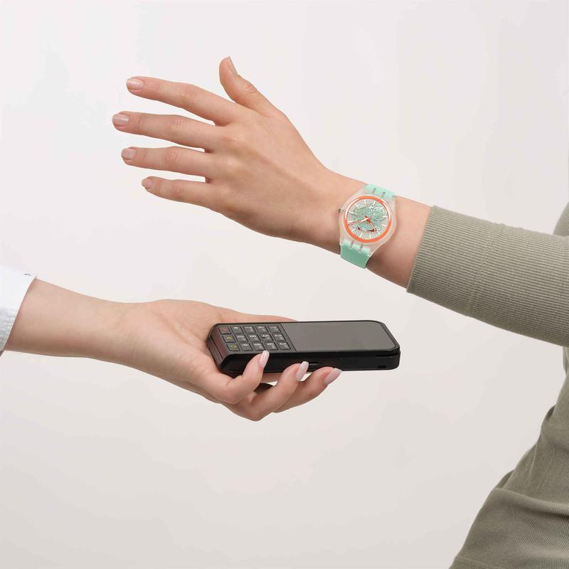 Swatch Sweetly Mint Pay! Watch - SO29K120-6000