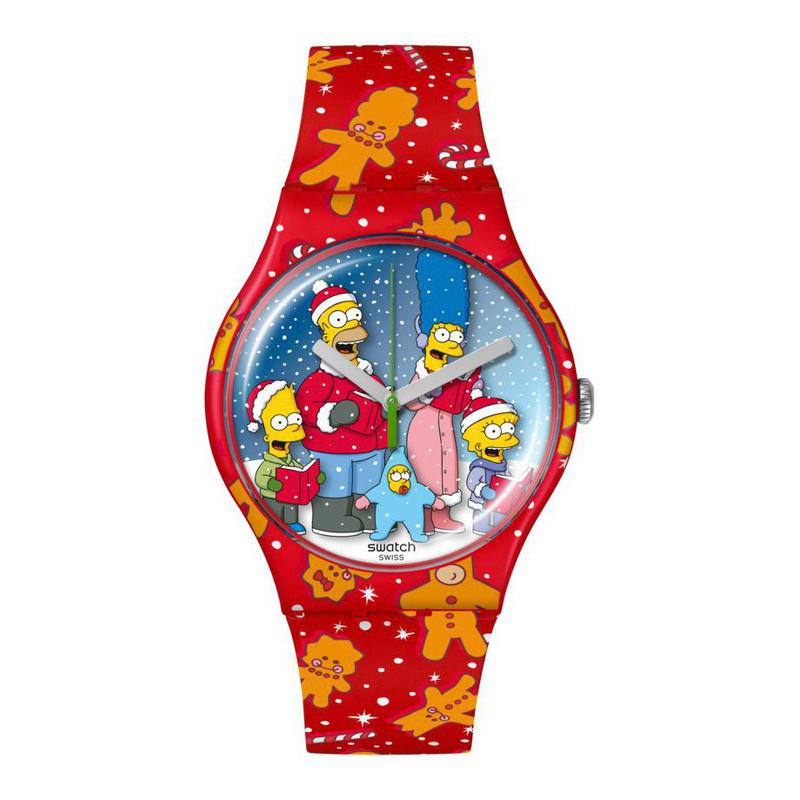 Swatch THE SIMPSONS COLLECTION WONDROUS WINTER WONDERLAND Watch SUOZ361