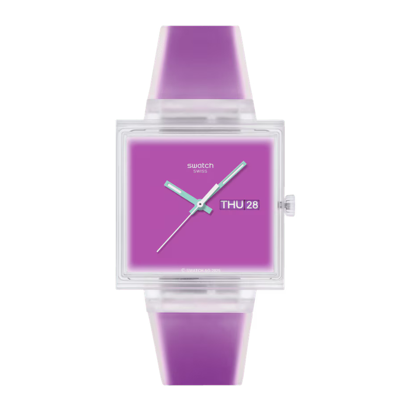 Swatch What If...See Thru Magenta Watch - SO38K705