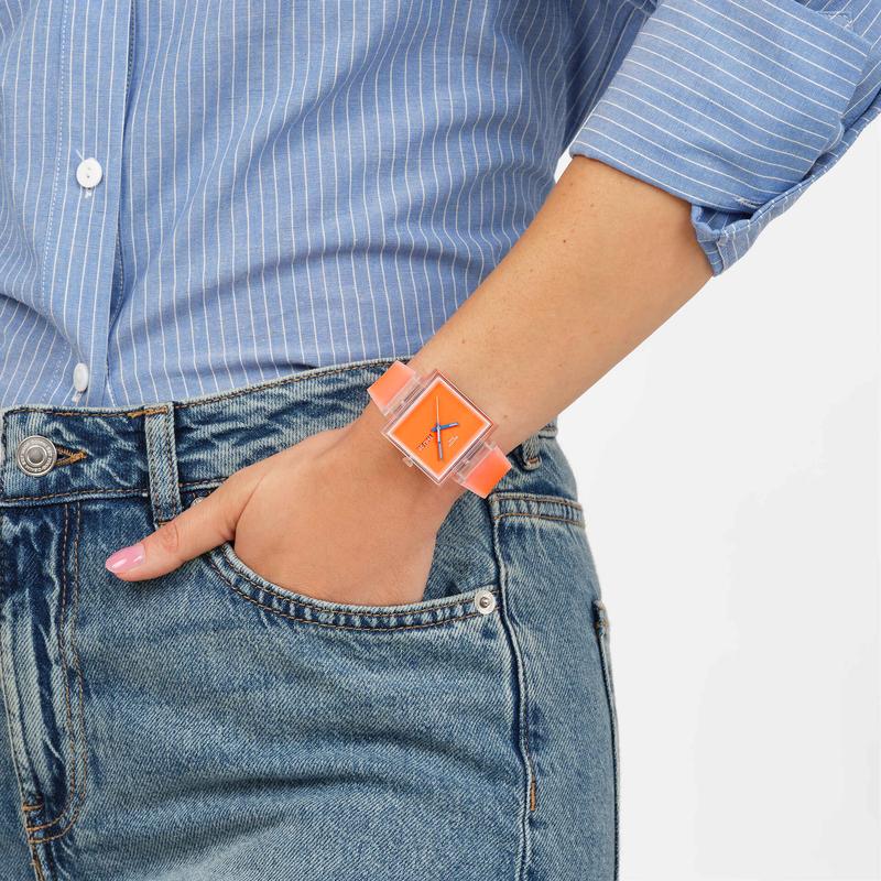 Swatch What If...See Thru Orange Watch - SO38K704