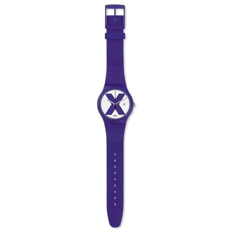 Swatch XX-Rated Purple Date Watch