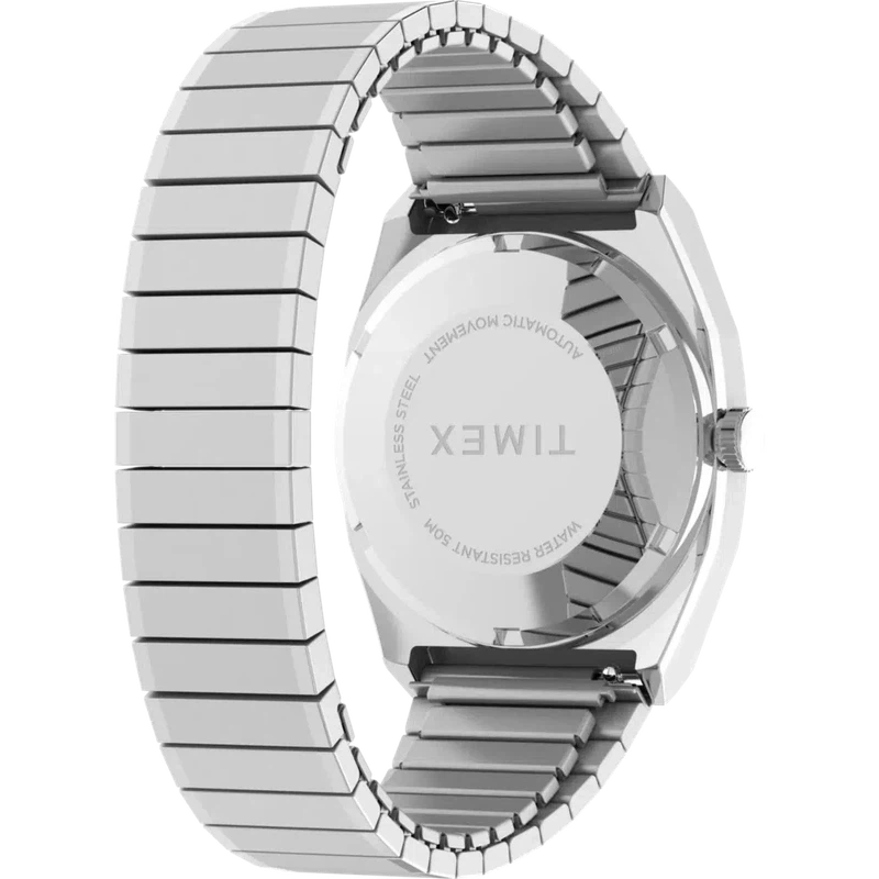 TIMEX Automatic 1983 E-Line Re-issue 34mm Stainless Steel Expansion Band Watch