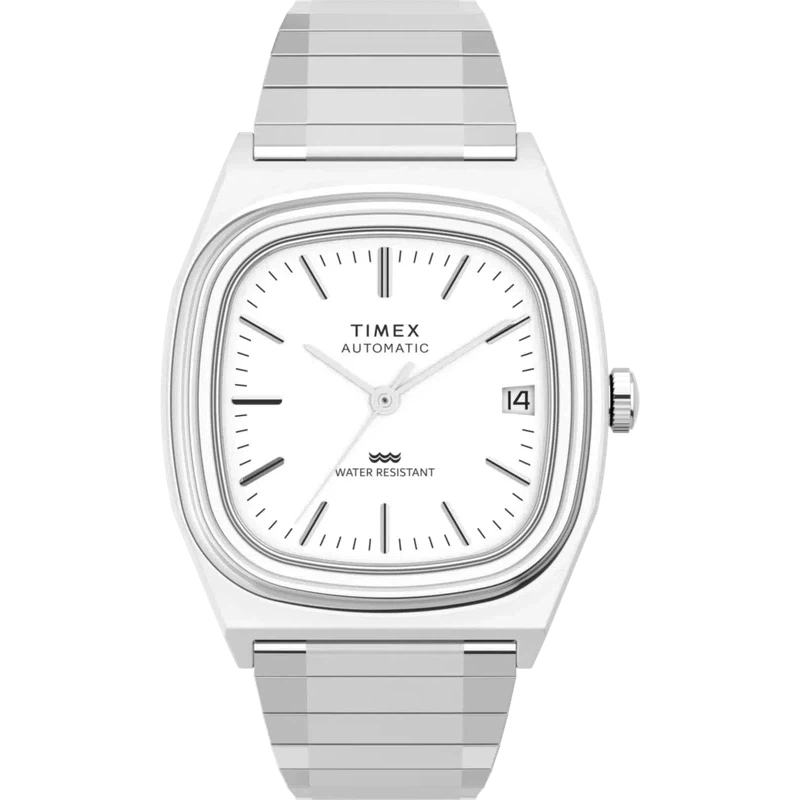 TIMEX Automatic 1983 E-Line Re-issue 34mm Stainless Steel Expansion Band Watch