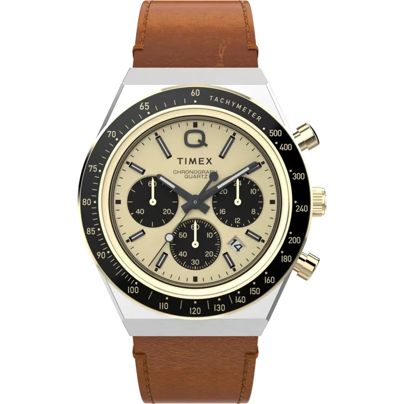 TIMEX Chronograph 40mm Leather Strap Watch