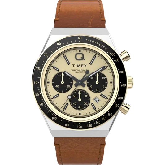 TIMEX Chronograph 40mm Leather Strap Watch