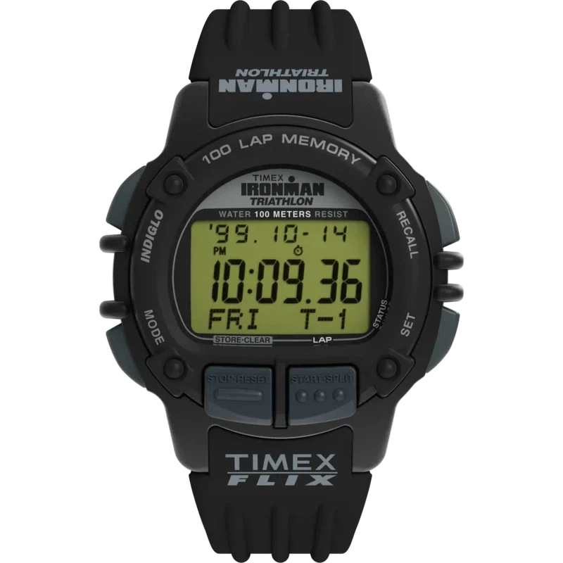 TIMEX IRONMAN Flix 100 Lap 42mm PU Strap Watch