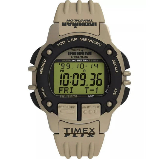 TIMEX IRONMAN Flix 100 Lap 42mm PU Strap Watch