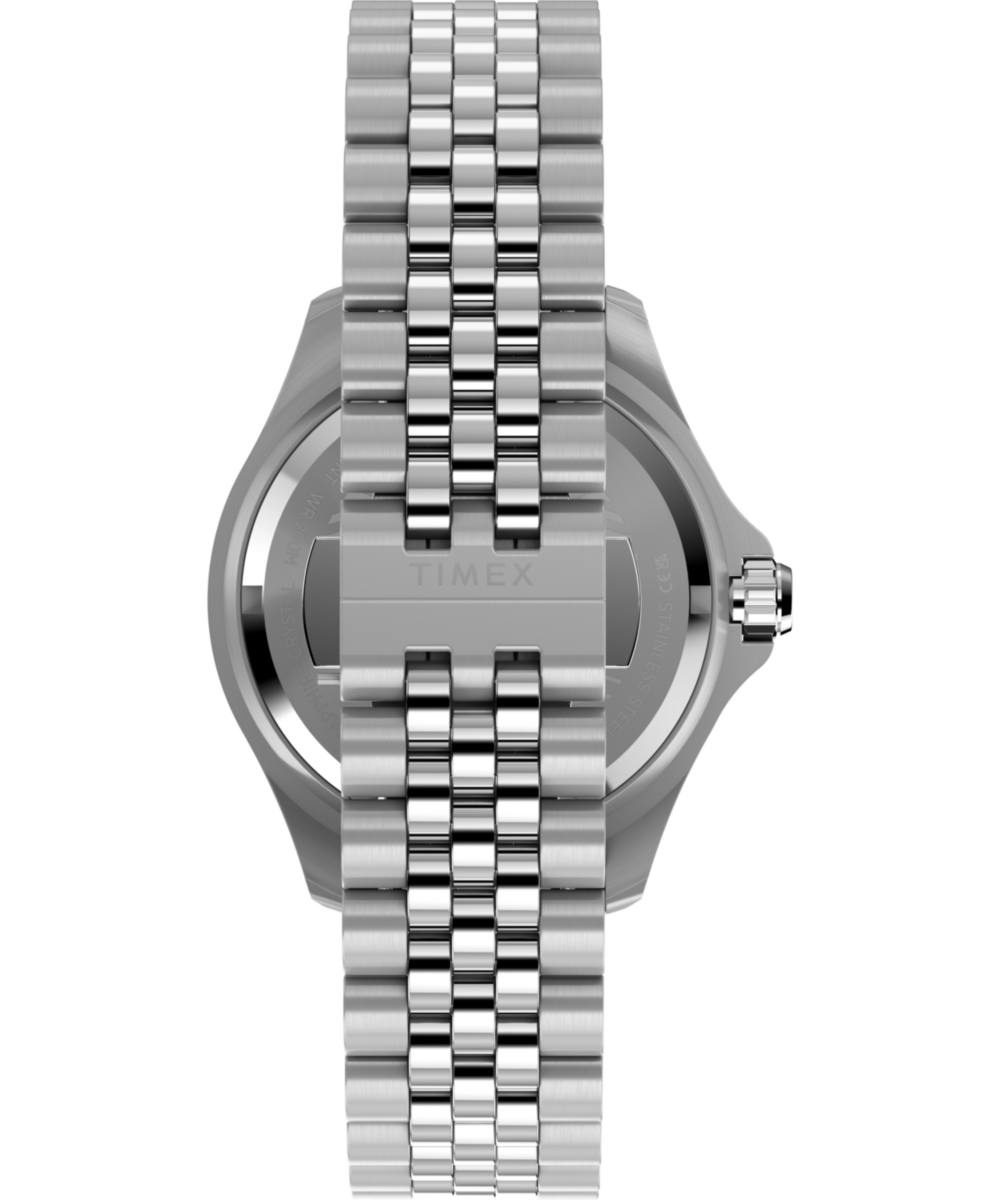 Timex Deepwater Meridian 200 Automatic GMT Stainless Steel Bracelet Watch Blue Dial