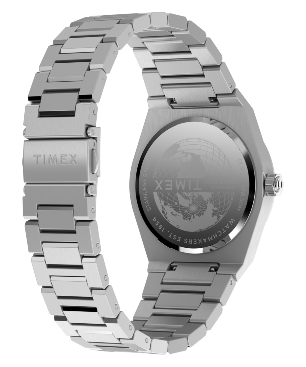 Timex Q Timex Marbella Stainless Steel Bracelet Watch Blue Dial