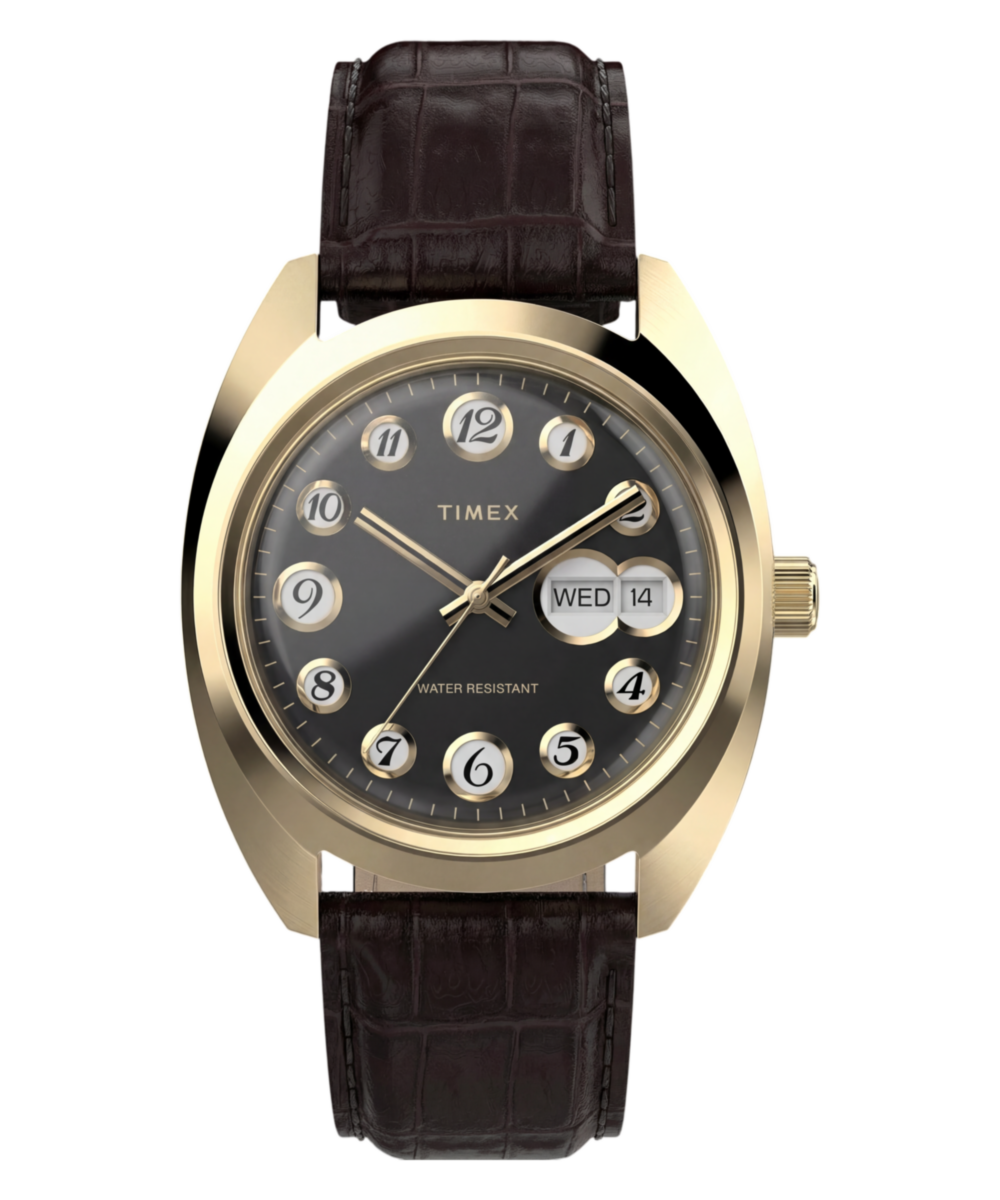 Timex 1976 Rotary Phone Dial Reissue Leather Strap Watch