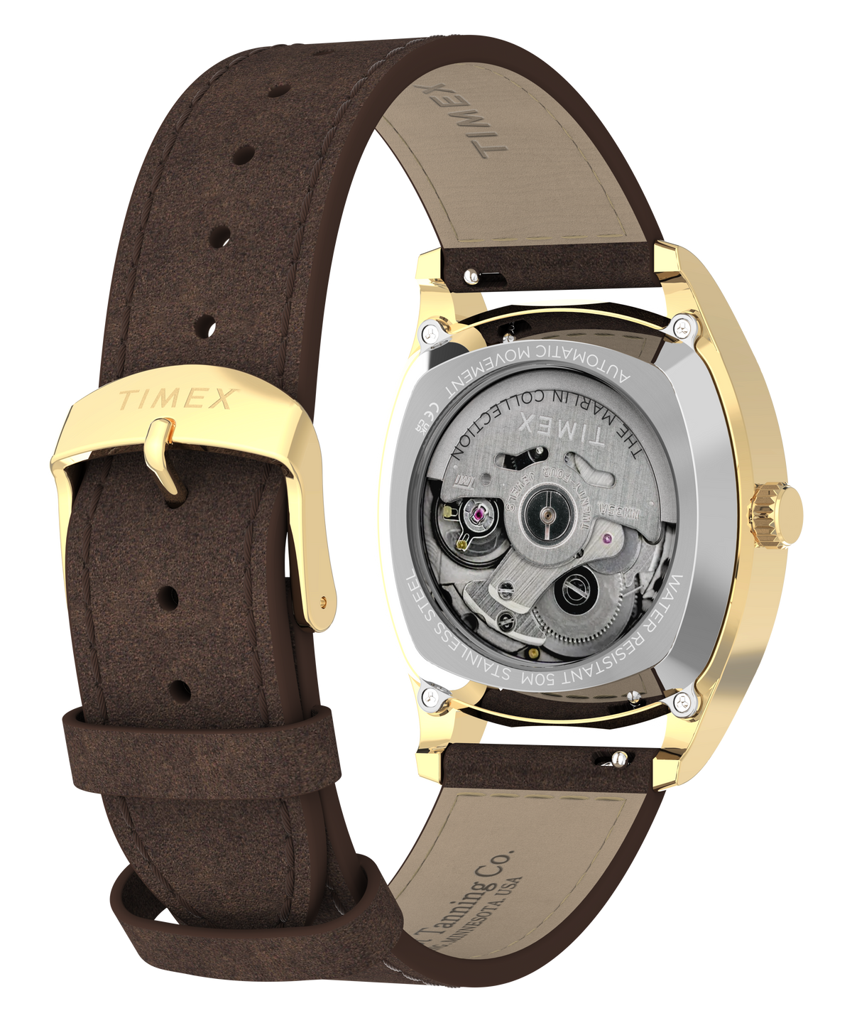 Timex Marlin Chatham Automatic Leather Strap Watch Black Dial